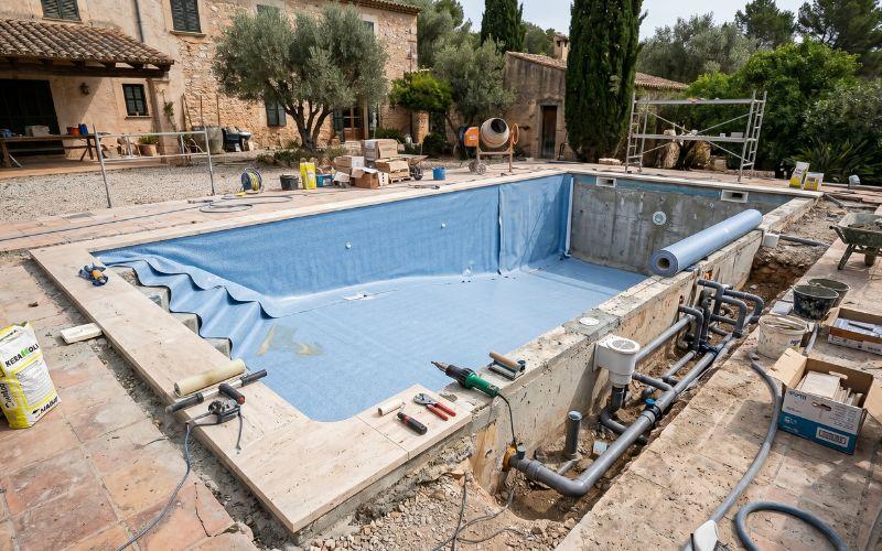 elementos renovados en rehabilitación de piscina