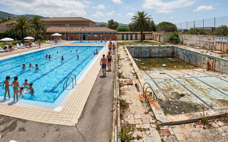 desgaste diferente en piscinas aparentemente similares