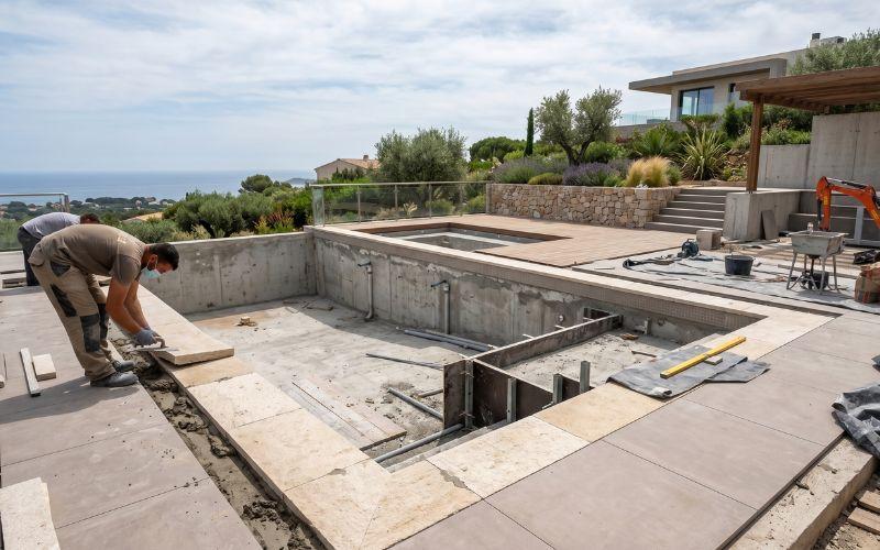 renovación de coronas y entorno de piscina