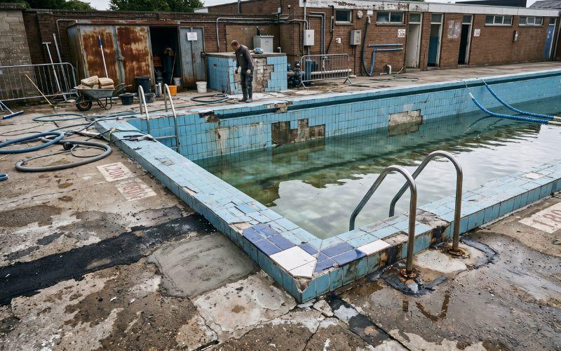 reparaciones repetidas en piscina antigua